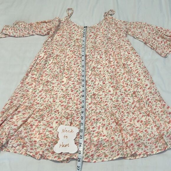 Rewind szS cold shoulder eyelet bodice ruffled short sleeves and hem lined EUC - Picture 12 of 13